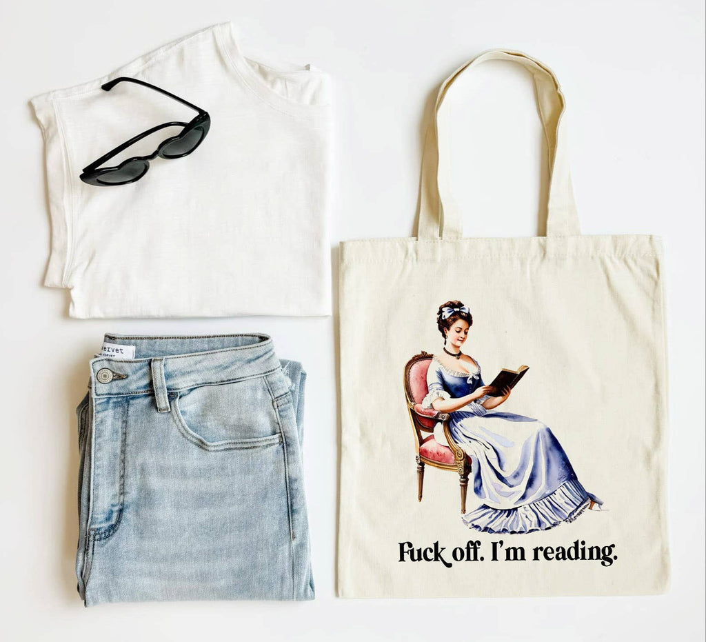 Funny Book Lover Canvas Tote Bag Adult Reader Gift