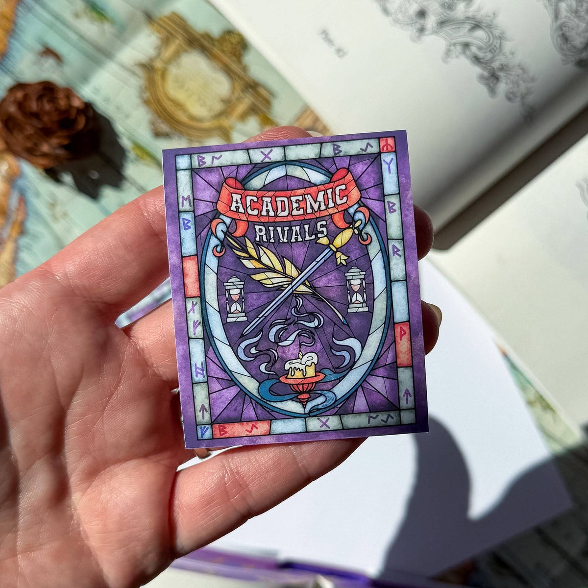 Book Tropes Romance Kindle Sticker Stained Glass Book Gift