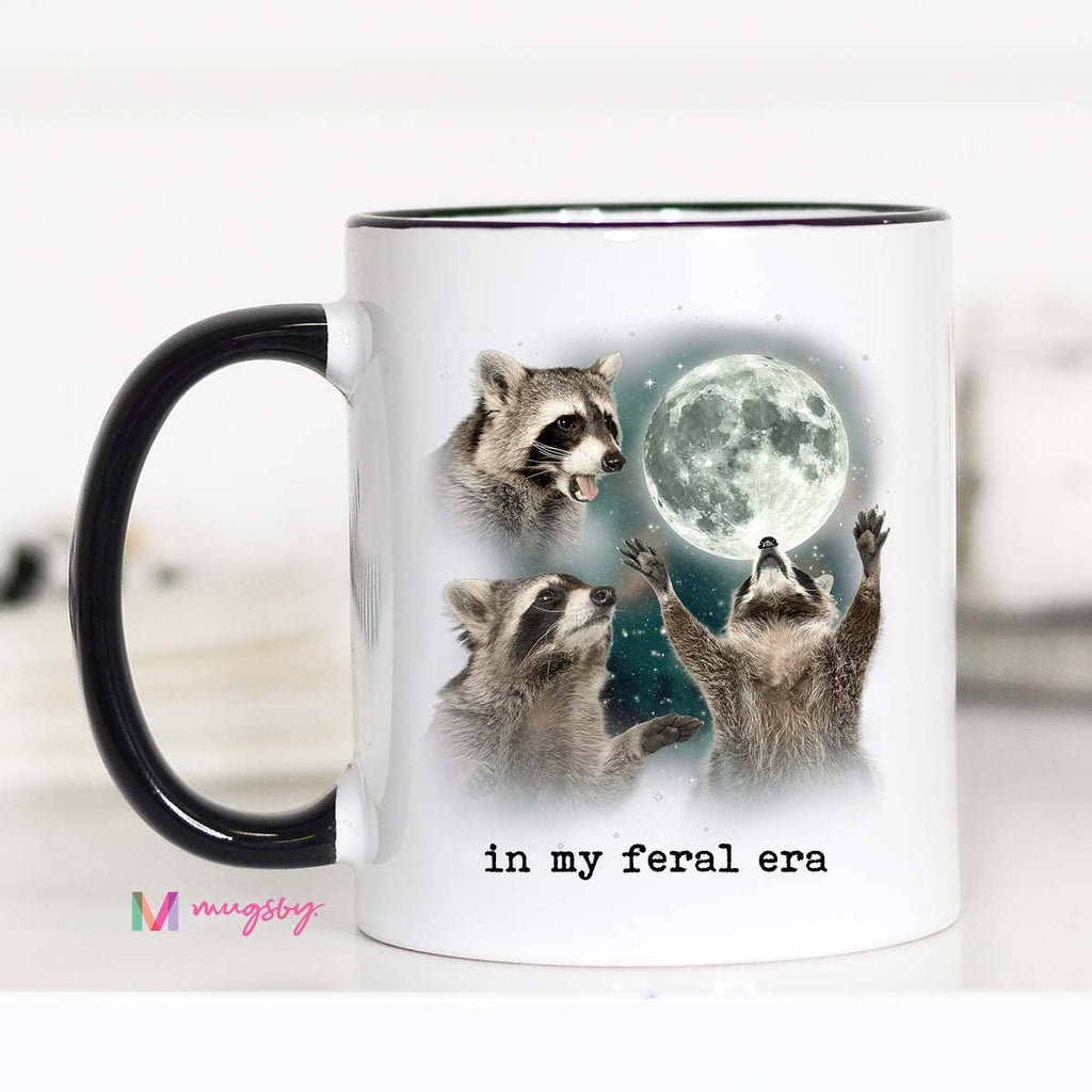 In My Feral Era Funny Coffee Mug, Raccoon Mug, Racoon Moon
