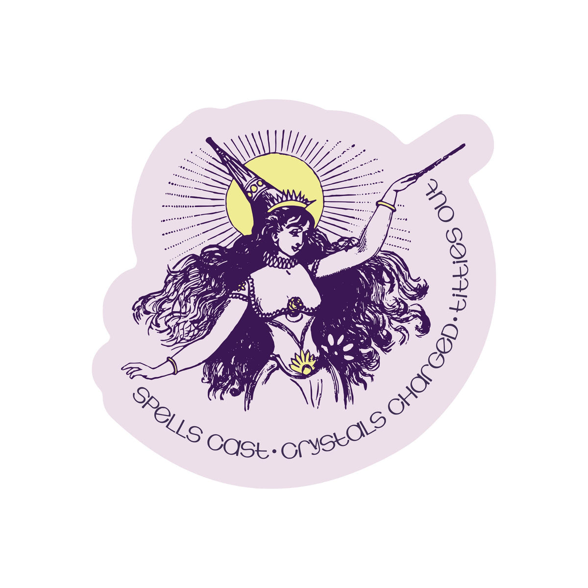 Funny Clever Crystal Plant Witch High Quality Vinyl Sticker