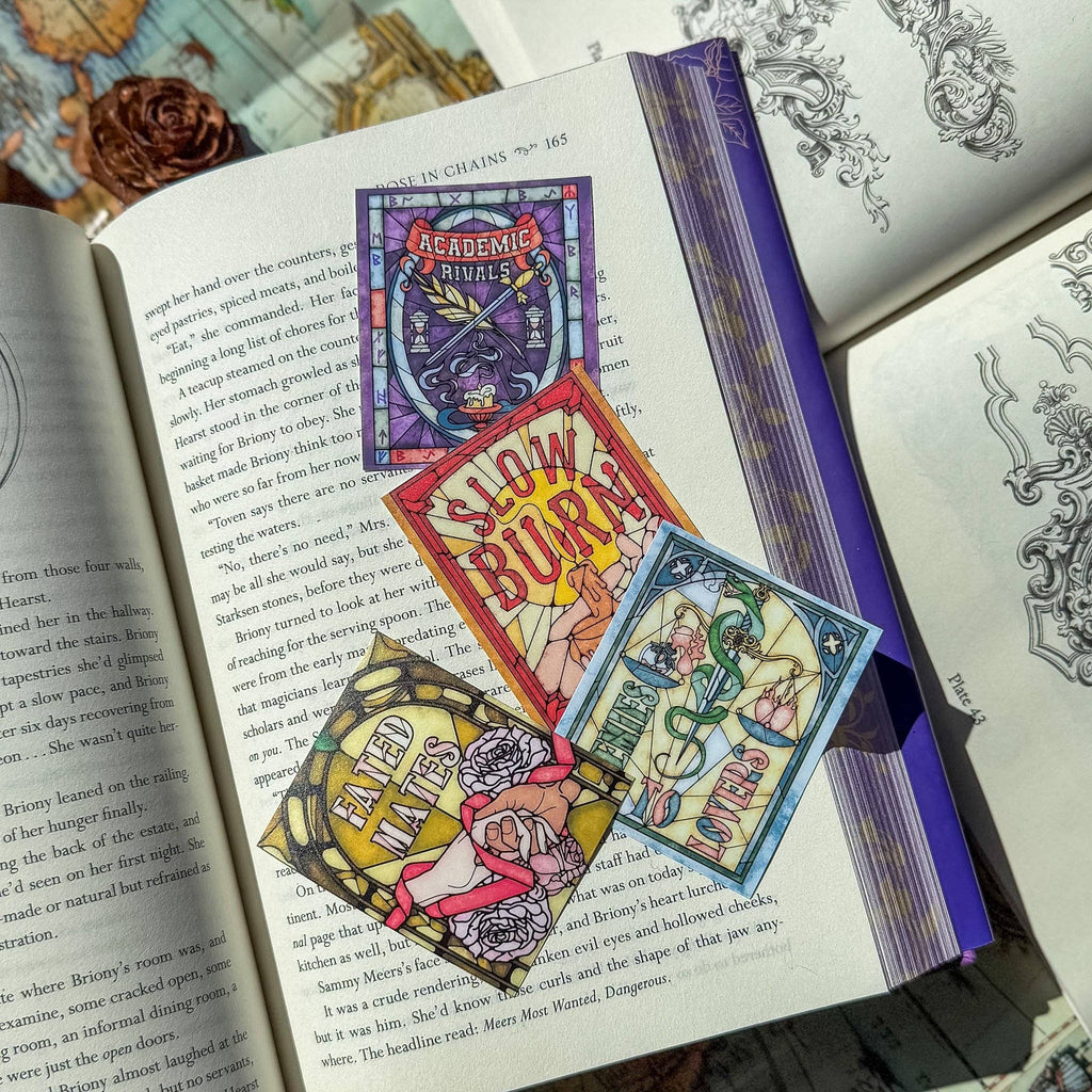 Book Tropes Romance Kindle Sticker Stained Glass Book Gift