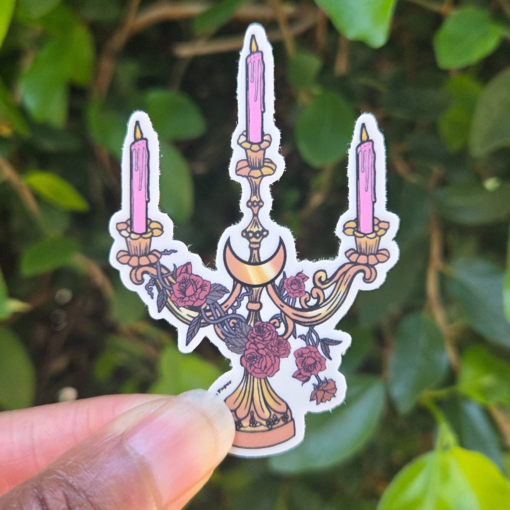 Crescent Flora Candelabra Sticker(6 pack)