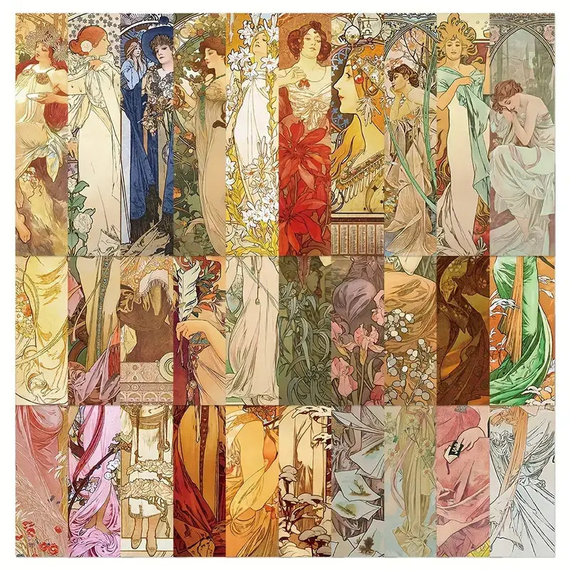 Vintage Nouveau Style Paper Bookmarks - Alphonse Mucha