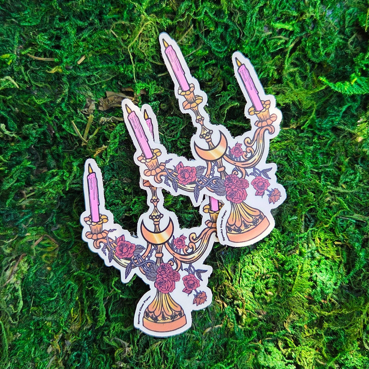 Crescent Flora Candelabra Sticker(6 pack)