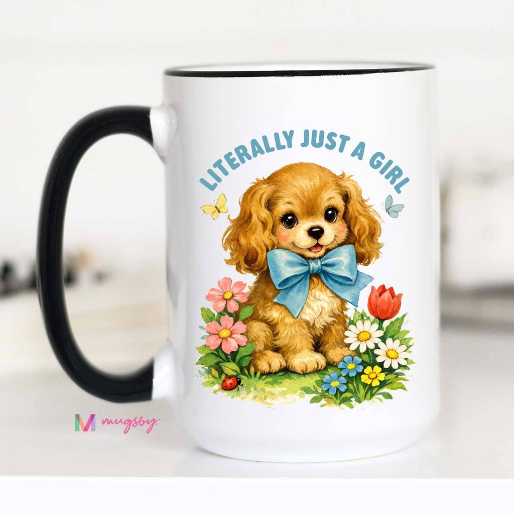 Literally Just a Girl Funny Coffee Mug, Vintage Mug
