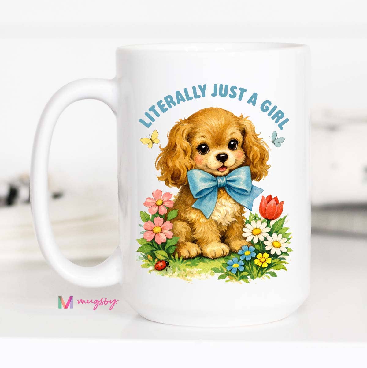 Literally Just a Girl Funny Coffee Mug, Vintage Mug