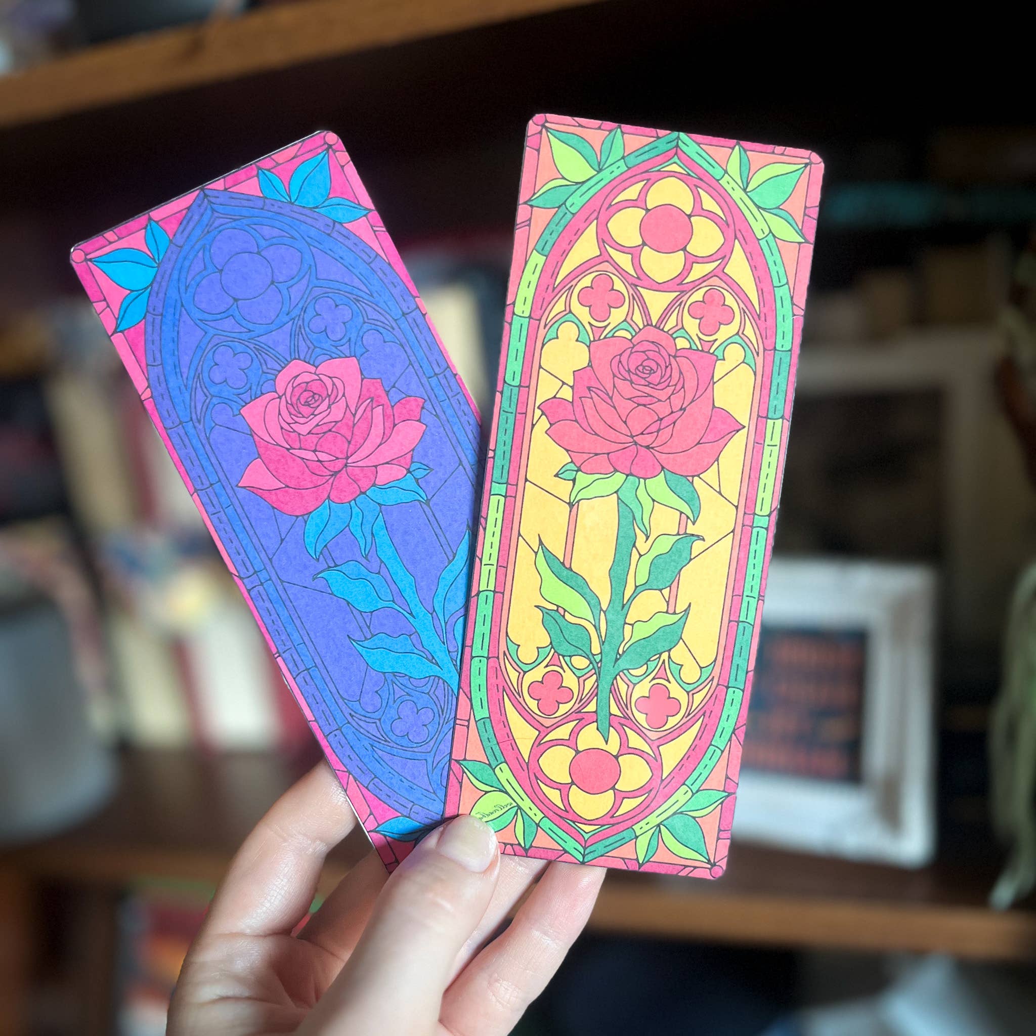 Stained Glass Window Double Sided Bookmark Book Lover Gift