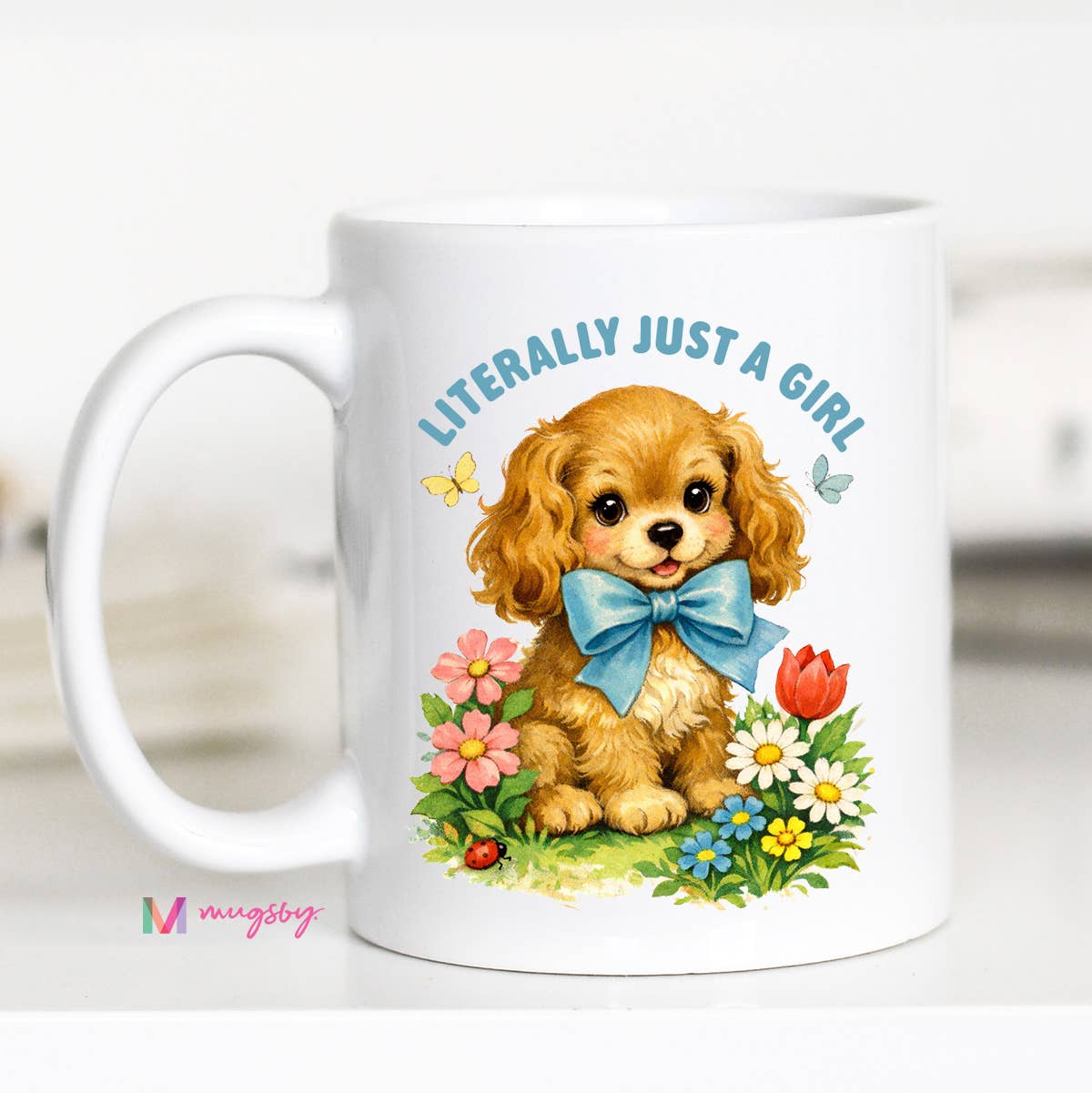 Literally Just a Girl Funny Coffee Mug, Vintage Mug