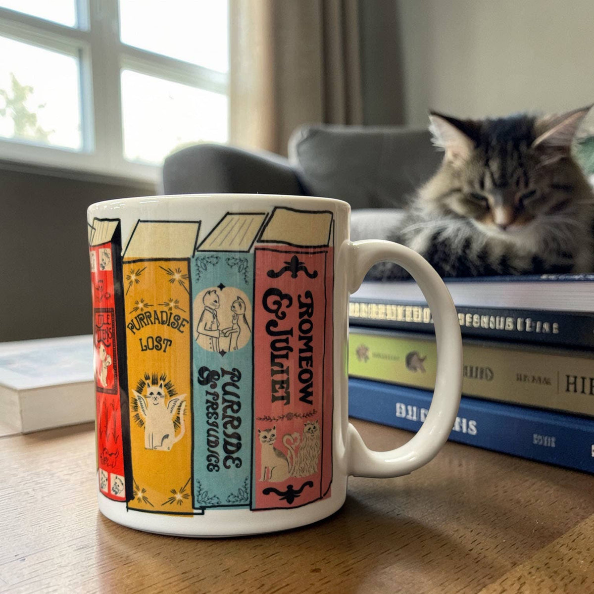 Ceramic Mug - MEOWsterpieces of KITerature Book Spine Mug