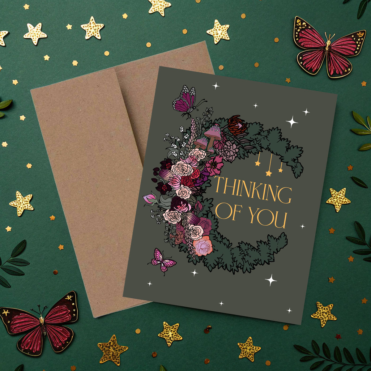 Thinking Of You Crescent Moon Card