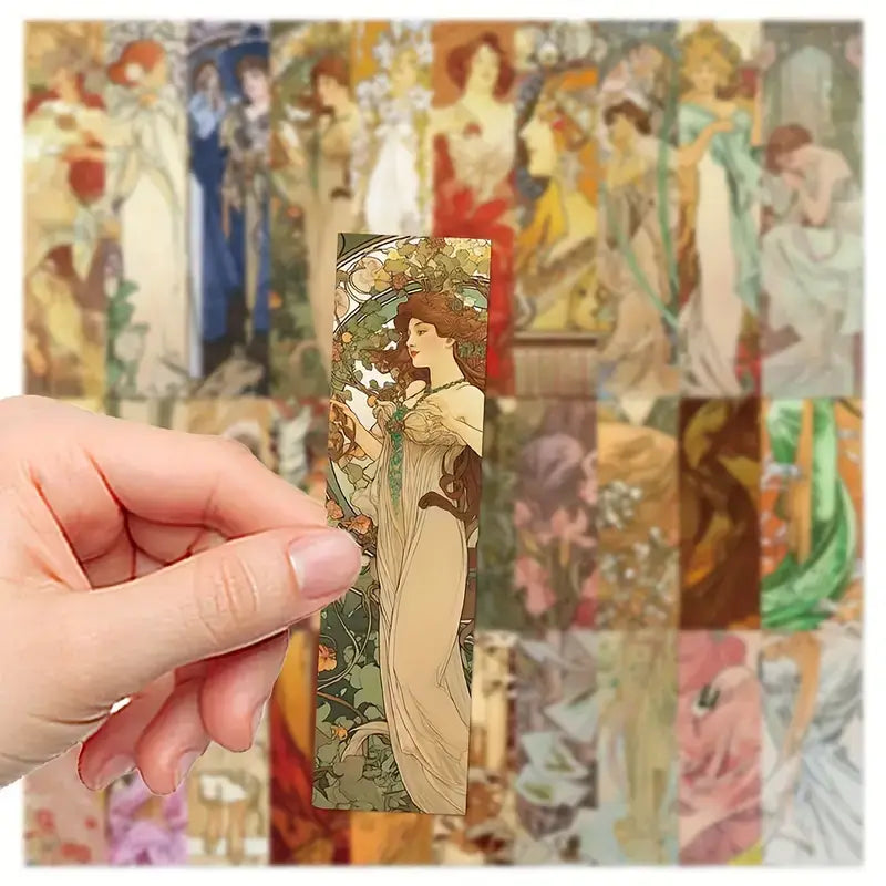 Vintage Nouveau Style Paper Bookmarks - Alphonse Mucha