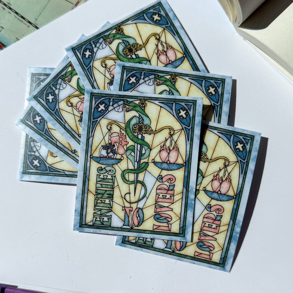 Book Tropes Romance Kindle Sticker Stained Glass Book Gift