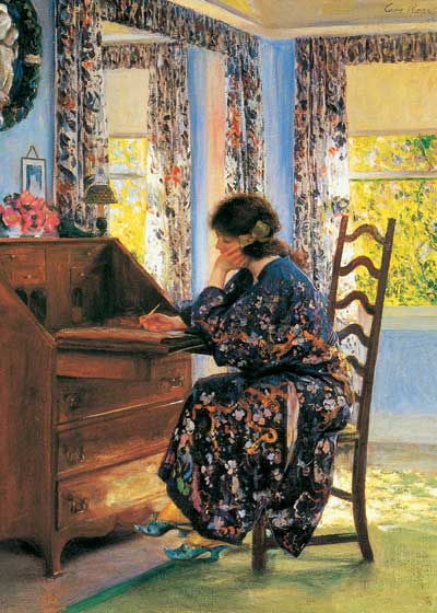 Woman Writing - Women Print