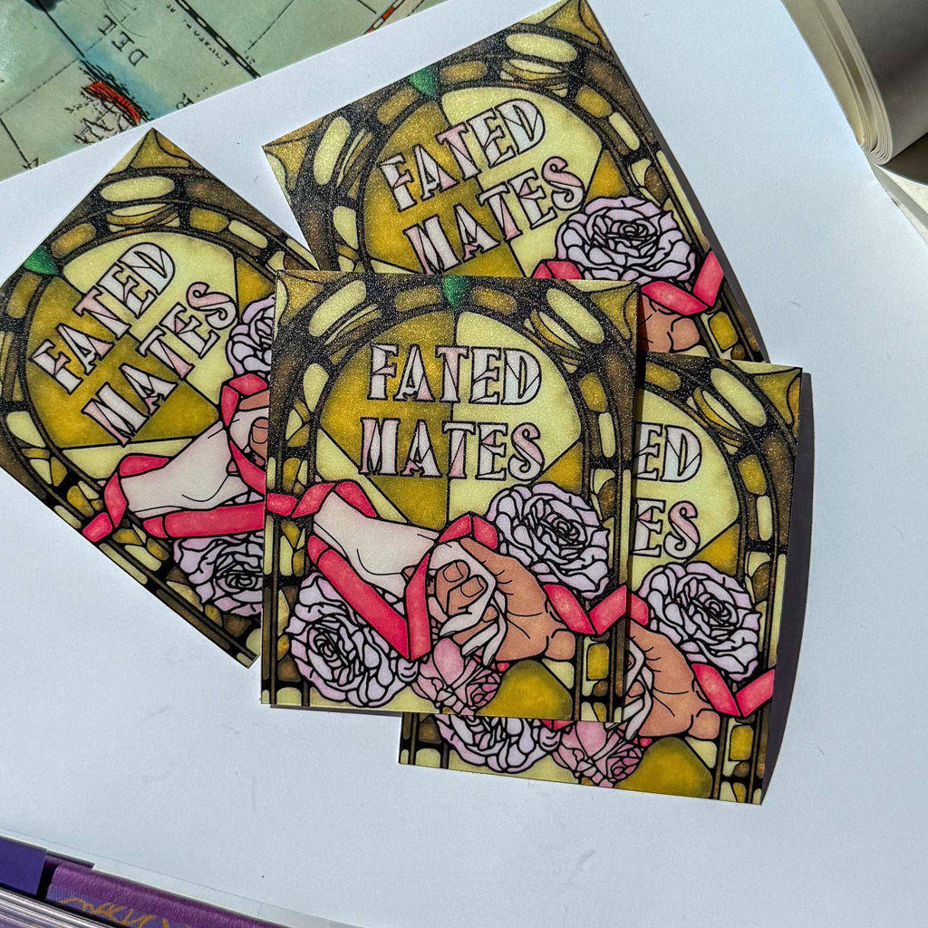 Book Tropes Romance Kindle Sticker Stained Glass Book Gift