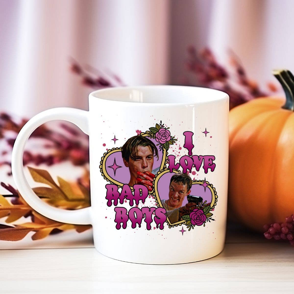 I Love Bad Boys Scream Inspired Halloween Meme Coffee Mug