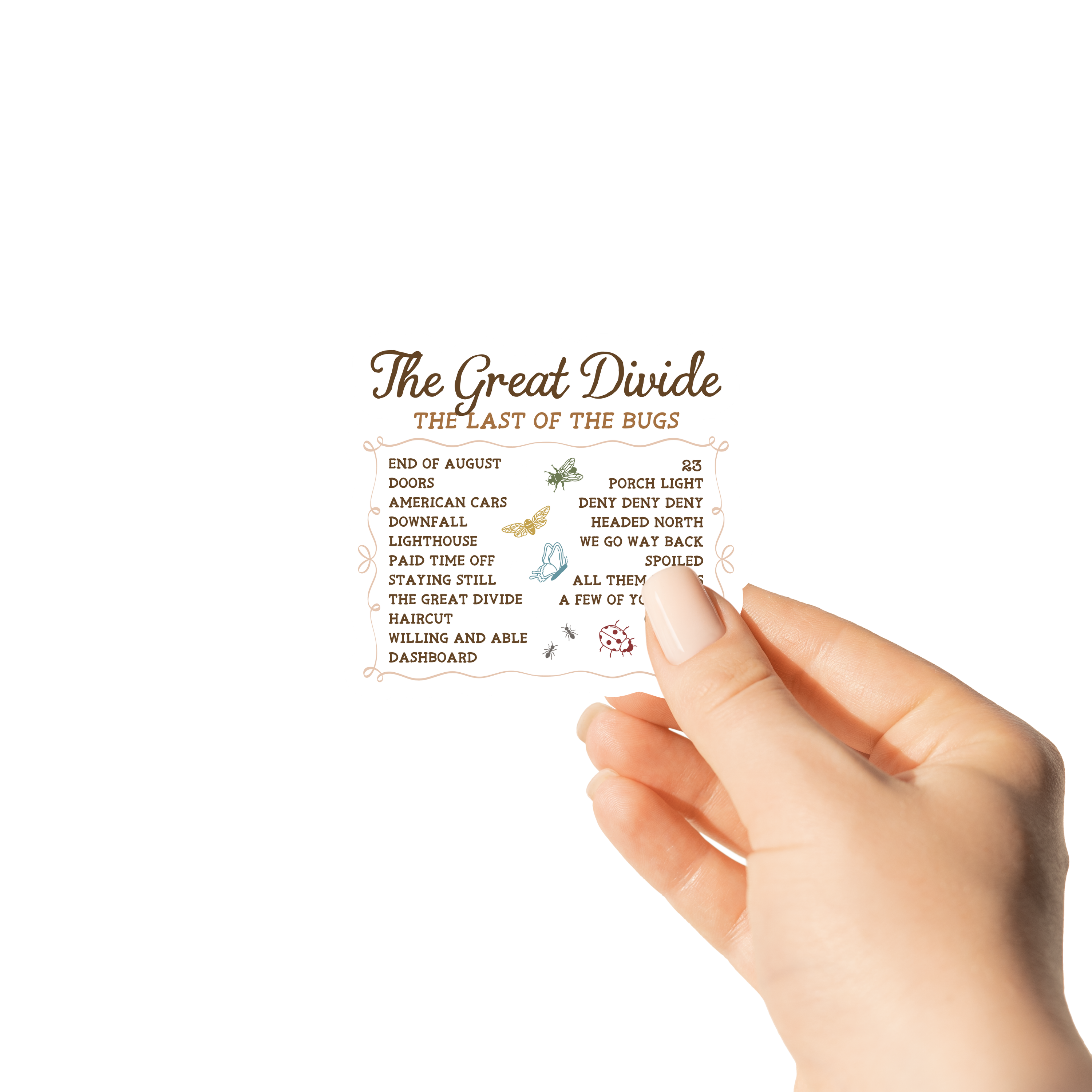 The Great Divide Track List Sticker | Noah Kahan Inspired 