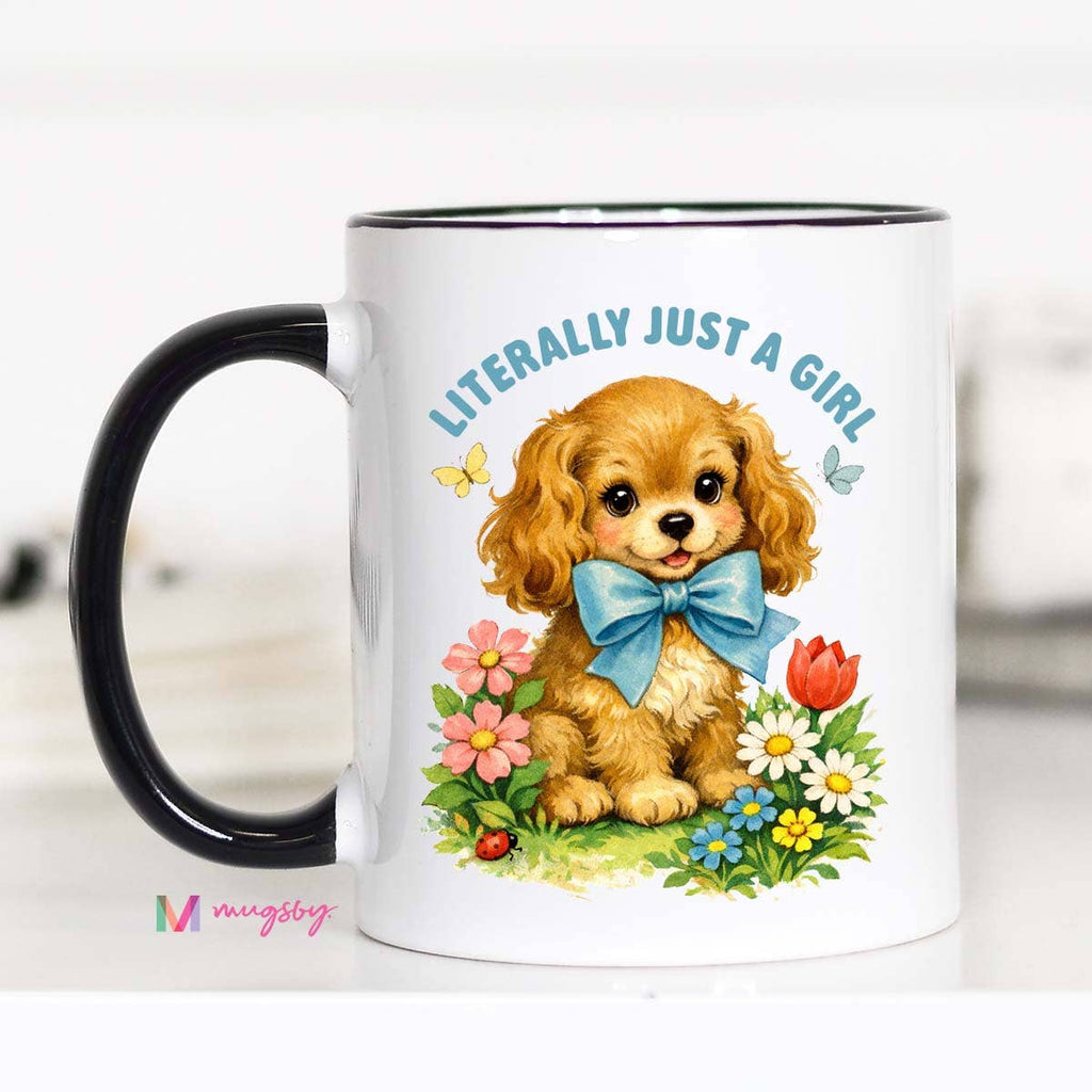 Literally Just a Girl Funny Coffee Mug, Vintage Mug