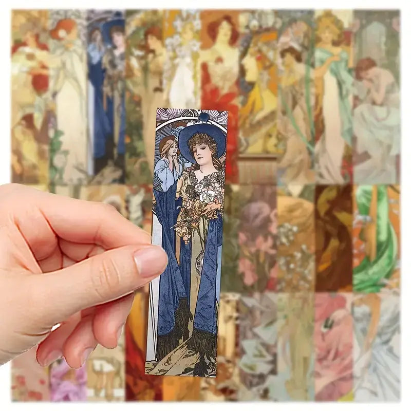 Vintage Nouveau Style Paper Bookmarks - Alphonse Mucha