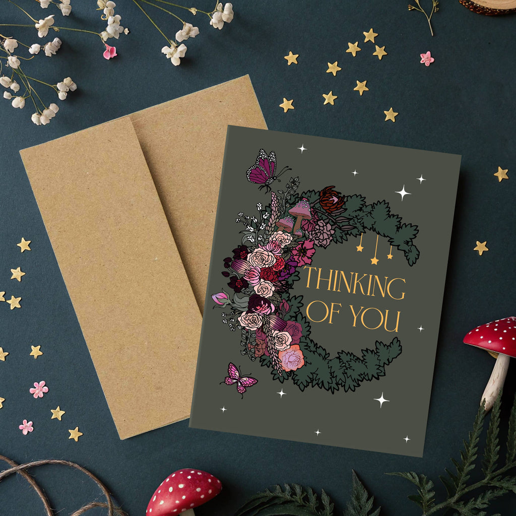 Thinking Of You Crescent Moon Card
